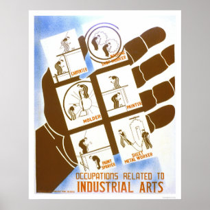 Poster Emplois en arts industriels 1936 WPA
