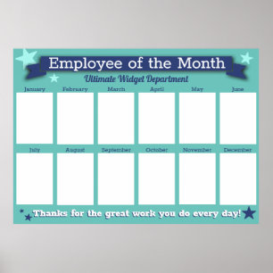 Poster Employé de couleur personnalisé du mois affichage 