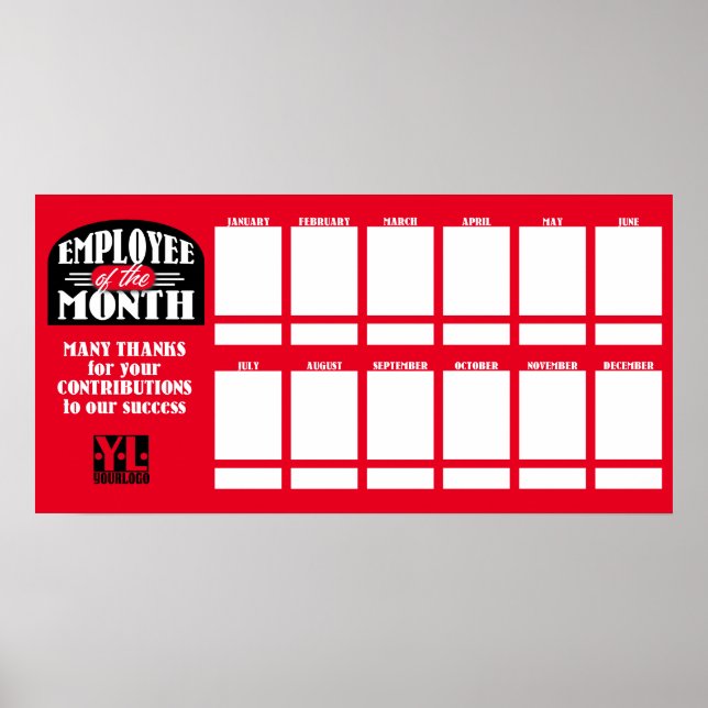 Poster Employé de couleur personnalisé du mois affichage  (Devant)