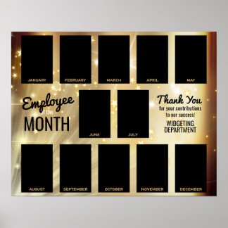Poster Employé de la photo étoile d'or de la reconnaissan