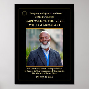 Poster Employé de l'année Photo Gold Award sur mesure 