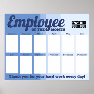 Poster Employé de photo couleur personnalisée du mois aff