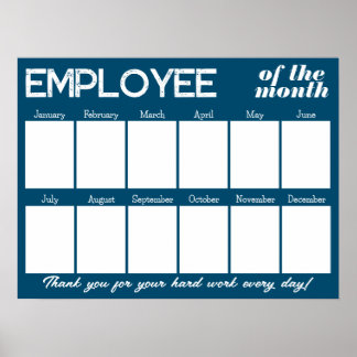 Poster Employé de photo couleur personnalisée du mois aff