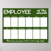 Employé de photo couleur personnalisée du mois aff