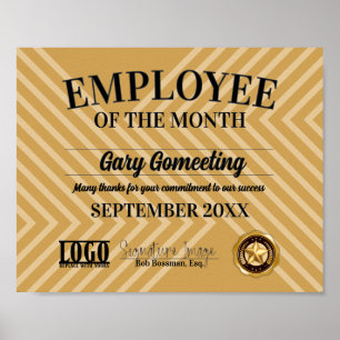 Poster Employé du certificat d'affichage du mois