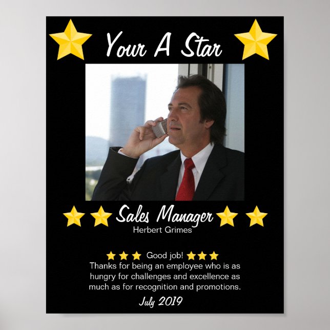 Poster Employé du mois employé étoilé (Devant)