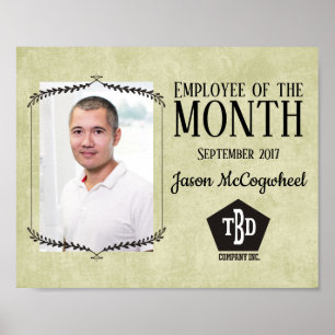 Poster Employé papier âgé du certificat de mois