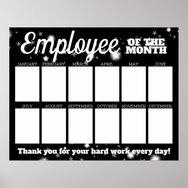 Poster Employé photo couleur personnalisée de l'affichage (Devant)
