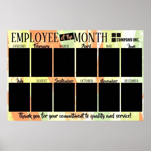 Poster Employé photo de l'affichage de la reconnaissance  (Devant)