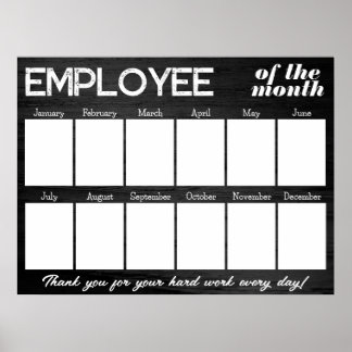 Poster Employé photo noir personnalisé de l'affichage du