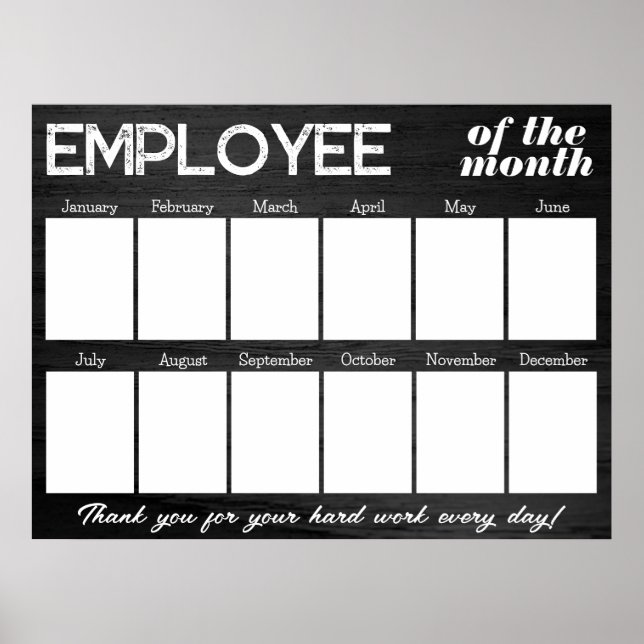 Poster Employé photo noir personnalisé de l'affichage du  (Devant)