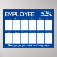 Employé photo personnalisé du mois Bleu