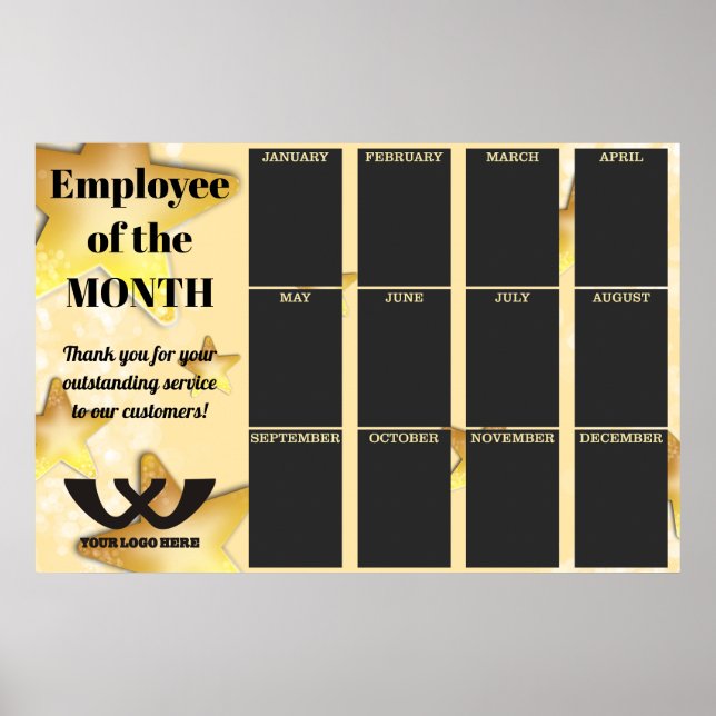 Poster employé vedette du mois 5X7 affichage photo (Devant)