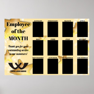 Poster employé vedette du mois présentoir pour photo 4X6