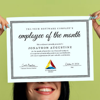 Poster Employee of the Month Certificate