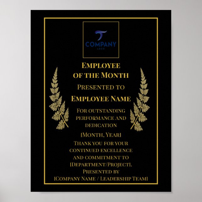 Poster Employee of the Month Custom Recognition Corporate (Devant)