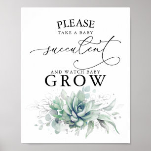 Poster Emporter un bébé succulent - Panneau Baby shower v