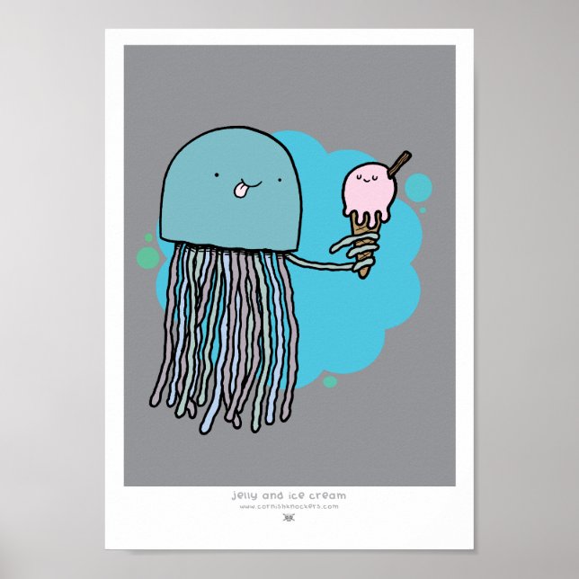 Poster Empreinte A4 pour les méduses et les glaces (Devant)