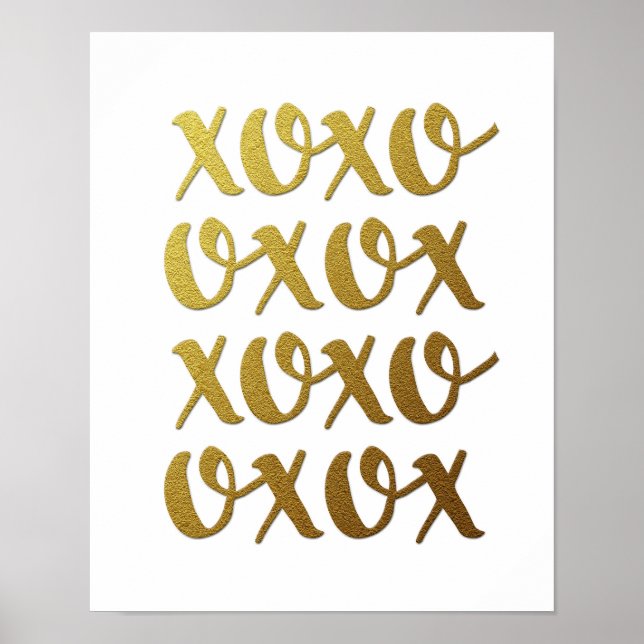 Poster empreinte d'affiche xoxo or typographie (Devant)