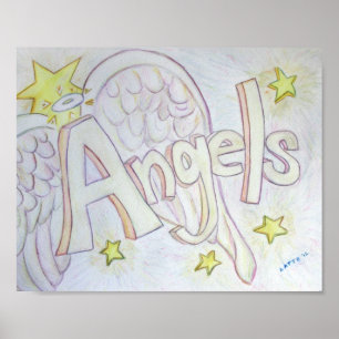 Poster Empreinte de l'affiche d'Art Word Angels