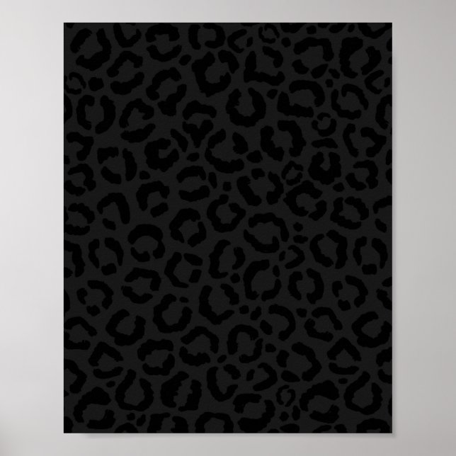 Poster Empreinte de léopard noir minimal moderne (Devant)