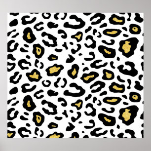 Poster Empreinte de léopard or, motif sans soudure.