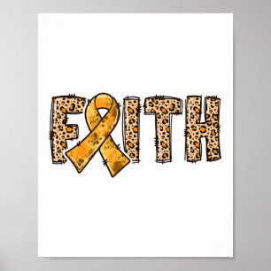 Poster Empreinte de léopard Orange Ribbon Faith Crps Sens