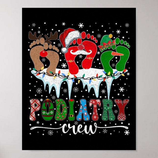 Poster Empreinte de Noël Docteur Podiatriste Podiatrie Cr (Devant)