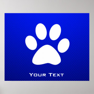 Poster Empreinte de patte bleu