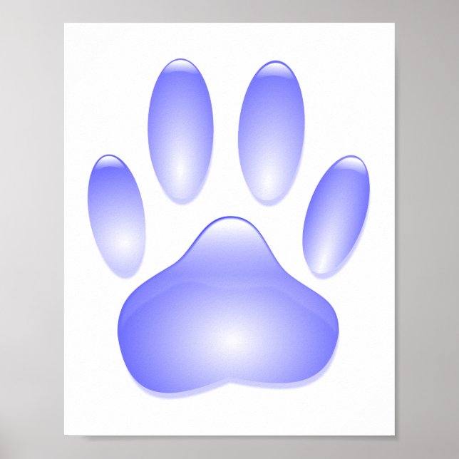Poster Empreinte de patte de chien de verre (Devant)