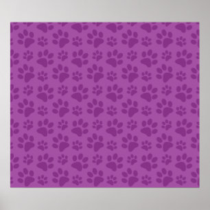 Poster Empreinte de patte de chien violet Lilac motif