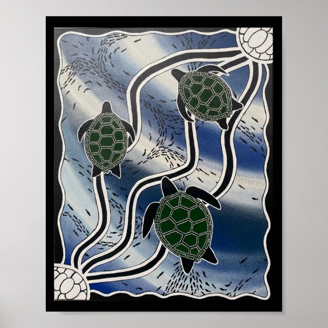 Poster Empreinte de tortues de mer autochtones (Devant)