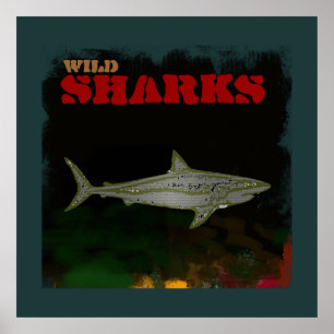 Poster empreinte décorative de requin