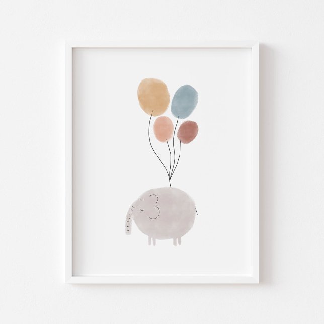 Poster Empreinte d'éléphants couleur Boho (Créateur téléchargé)