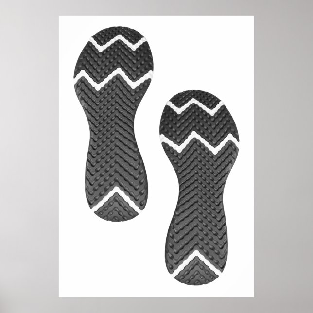 Poster Empreinte des chaussures de course (Devant)