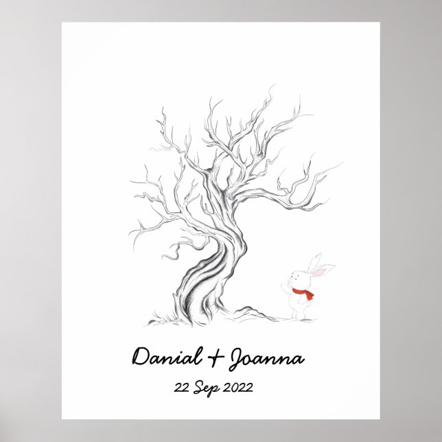 Poster Empreinte digitale arbre de l'invité arbre emprein (Devant)