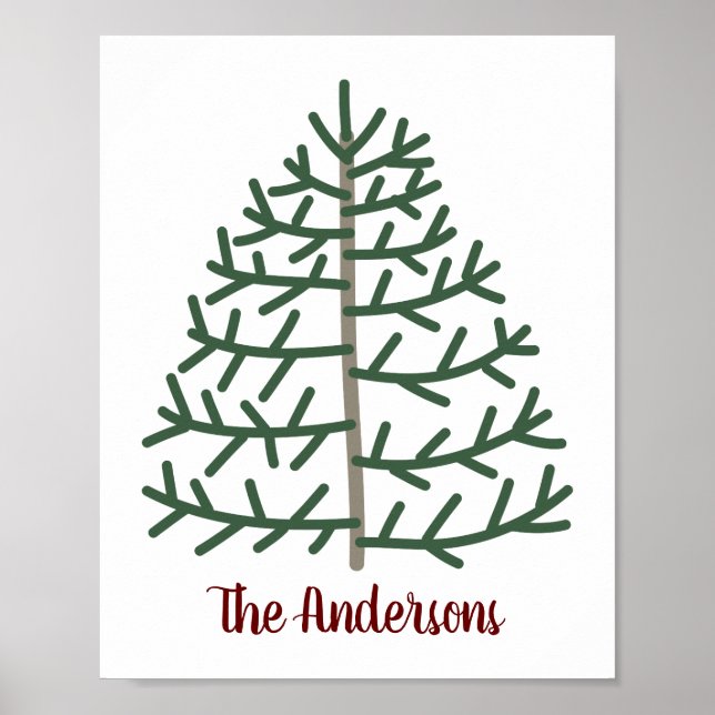 Poster Empreinte digitale Arbre de Noël Famille Gardiens  (Devant)