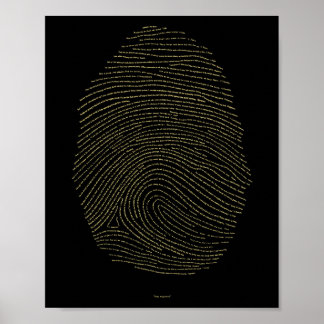 Poster Empreinte digitale de Dieu - Or sur noir