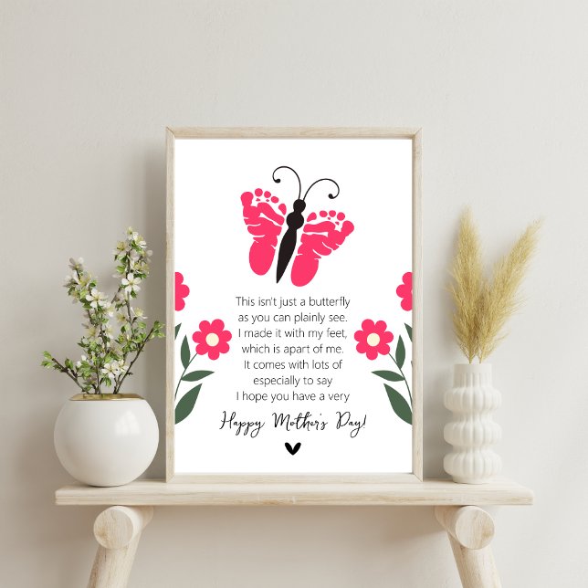 Poster Empreinte papillon Art : Un souvenir de la fête de (Créateur téléchargé)