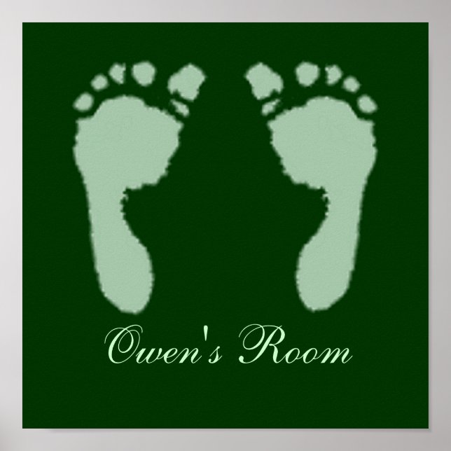Poster Empreintes bébé (vert) (Devant)