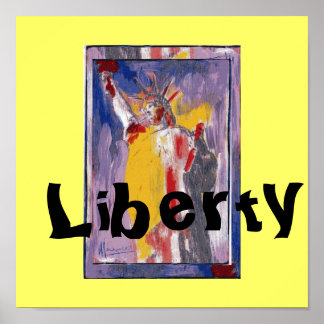 Poster Empreintes d'affiche de liberté jaune