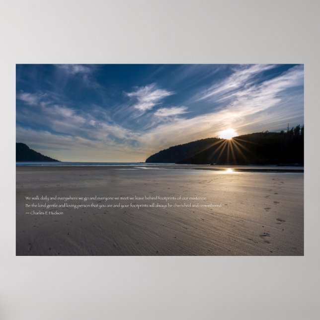 Poster Empreintes Dans La Citation De Sable (Devant)