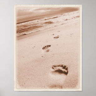 Poster Empreintes dans le sable