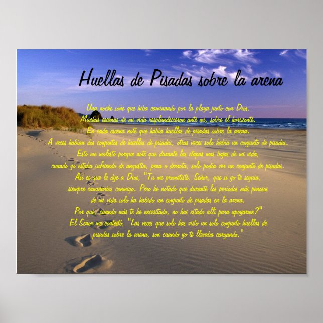 Poster Empreintes de pas sur le sable (Devant)