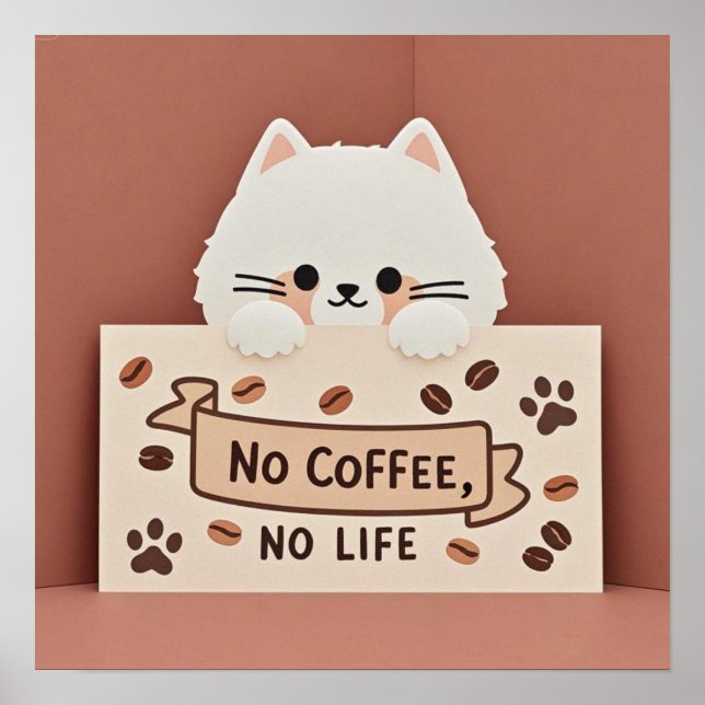 Poster Empreintes de pattes de chat minuscules mignons et (Devant)