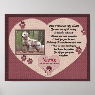 Poster Empreintes de pattes sur My Heart - Pink Dog Memor