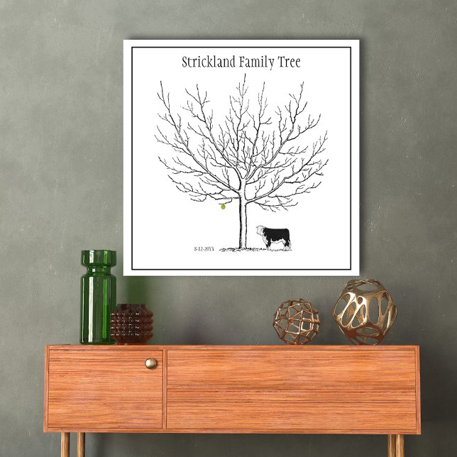 Poster Empreintes digitales Arbre de famille de vache rus (Créateur téléchargé)