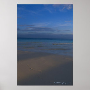 Poster Empreintes sur la plage