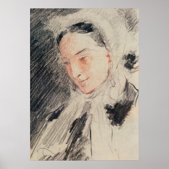 Poster Empress Eugénie (craie noire et rouge) (Devant)