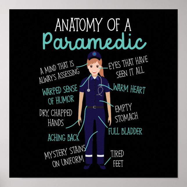 Poster EMS Anatomie D'Urgence D'Un Paramètre (Devant)